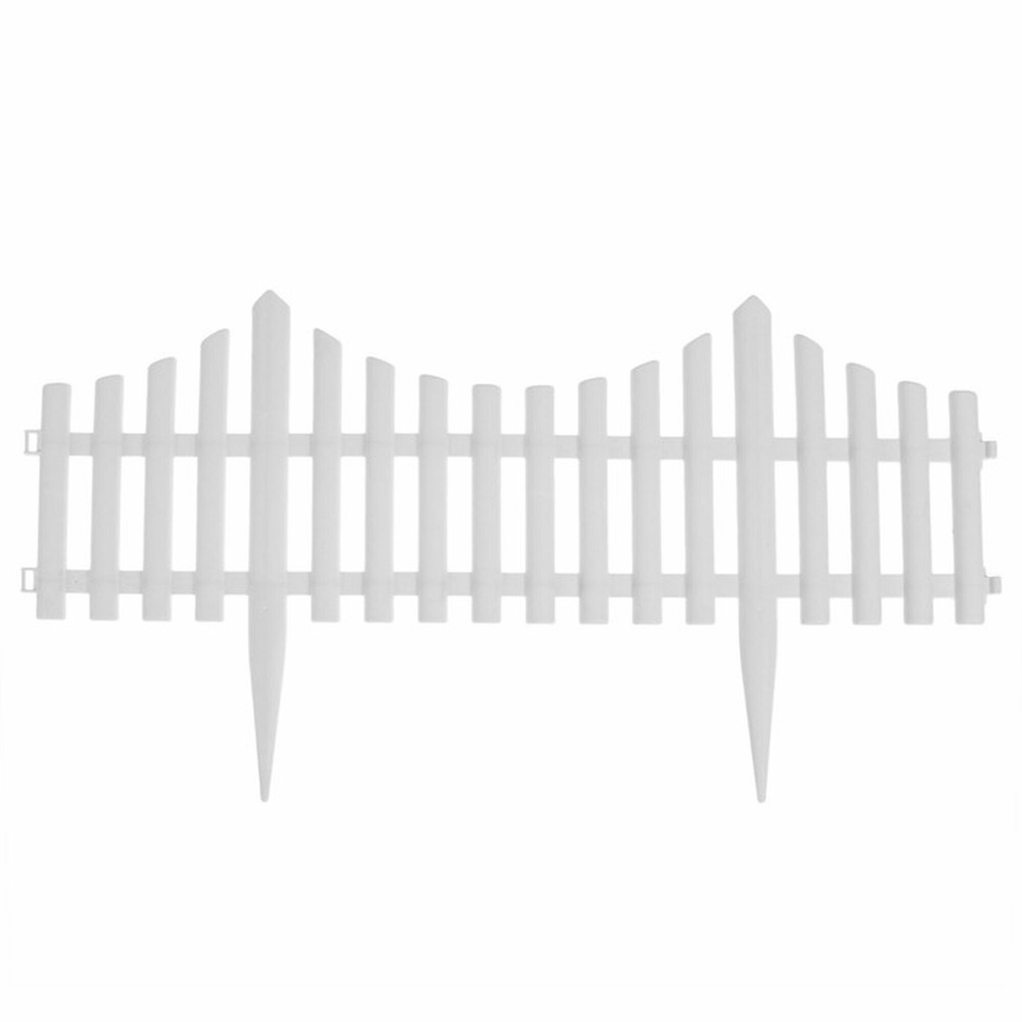 Ограждение декоративное 30 × 300 см 5 секций пластик белое Greengo