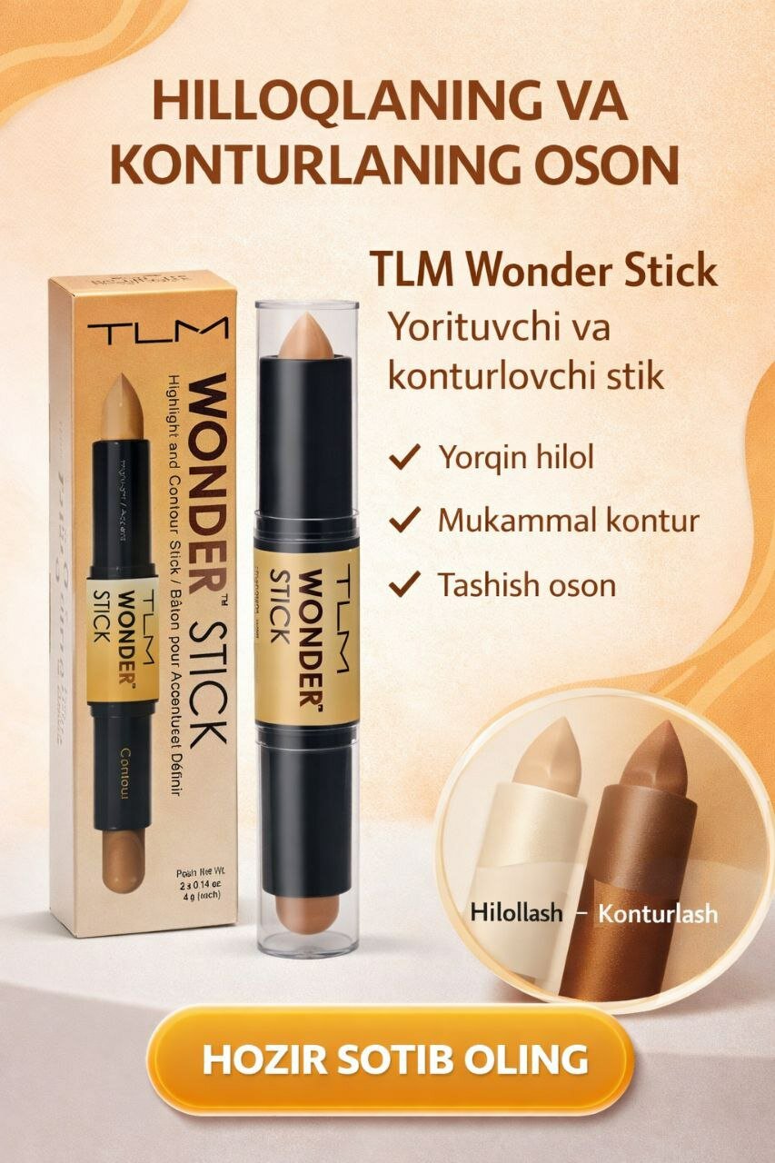 WONDER STICK yashiruvchi, yoritgich va yuz, poydevor, kontur uchun tuzatuvchi, 2si 1da