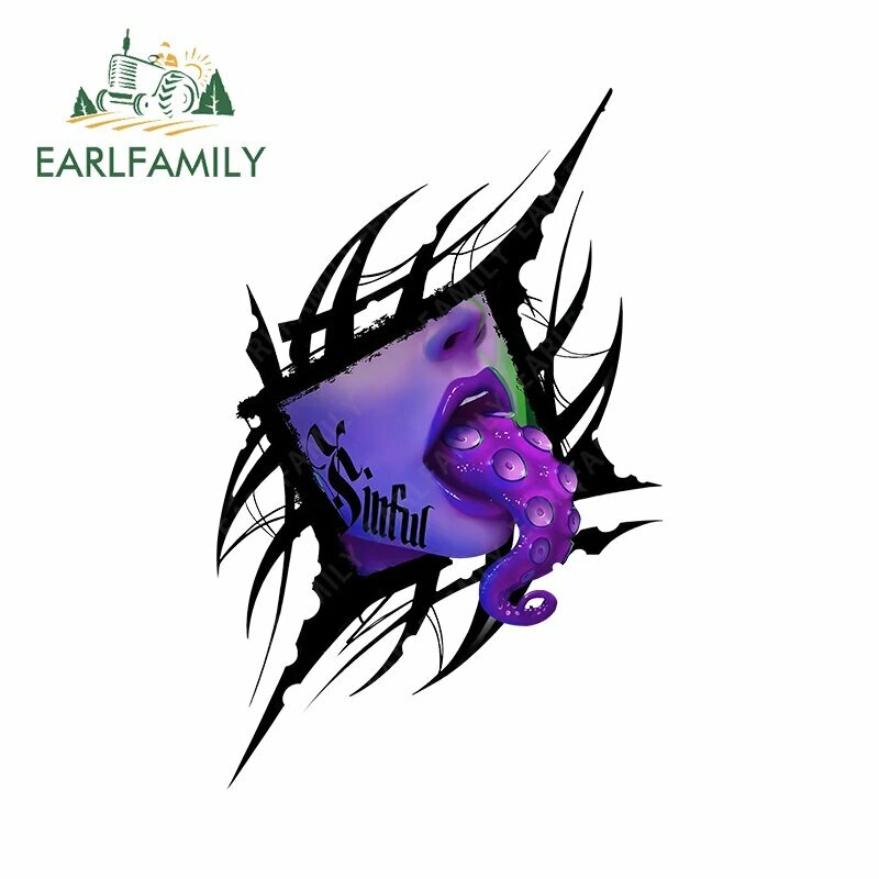 EARLFAMILY длинные щупальца осьминога язык автомобильные наклейки дьявол аниме YT-508142, 13cm