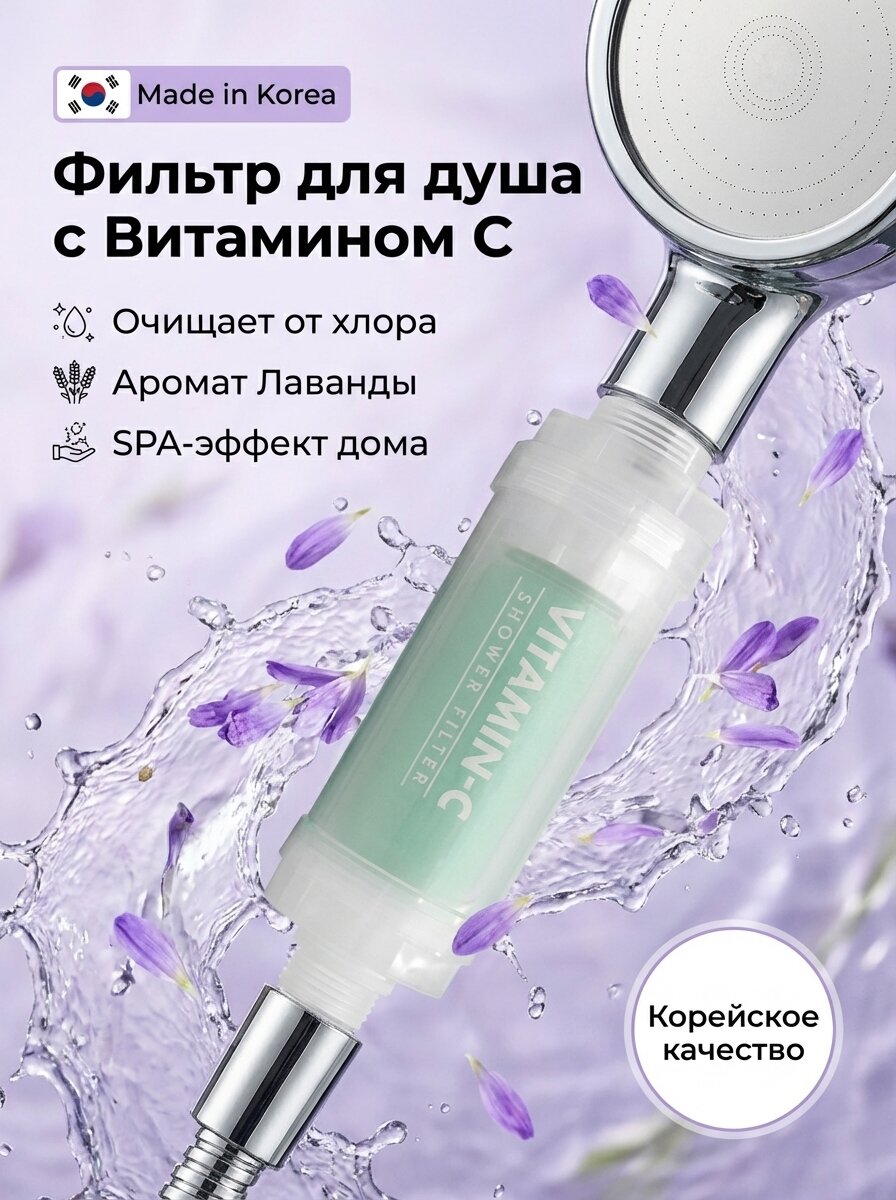 Арома-фильтр для душа с витамином C, 70 мл — свежий аромат и чистая вода