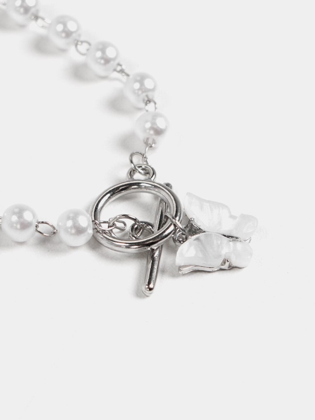 Браслет, 1 шт., размер 20 см, размер S, диаметр 6 см, белый/серый — фото 1