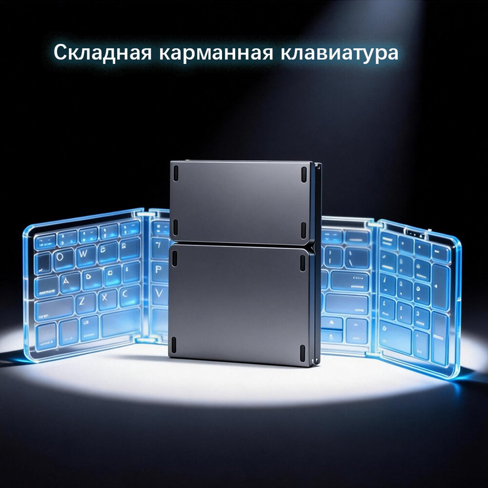 Портативная Bluetooth-клавиатура, поддержка IOS/Android/Windows, подключение к трем устройствам