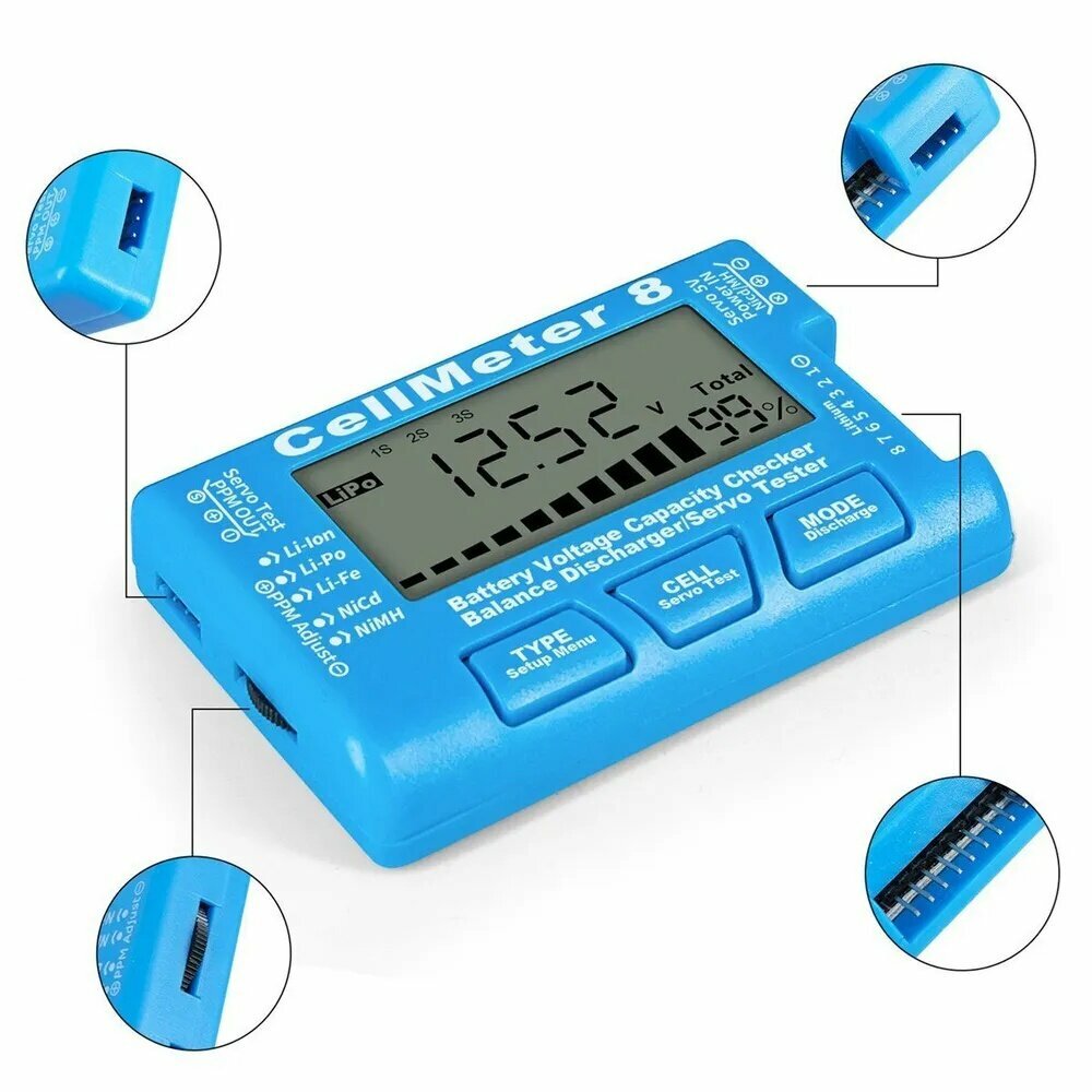 (U S M Q) ЖК-Цифровой Измеритель Емкости Аккумулятора RC 1-8S LiPo Li- NiMH