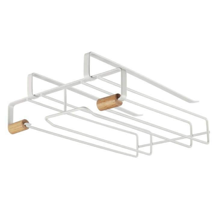 Держатель для бокалов подвесной KITRO Wood&Steel белый
