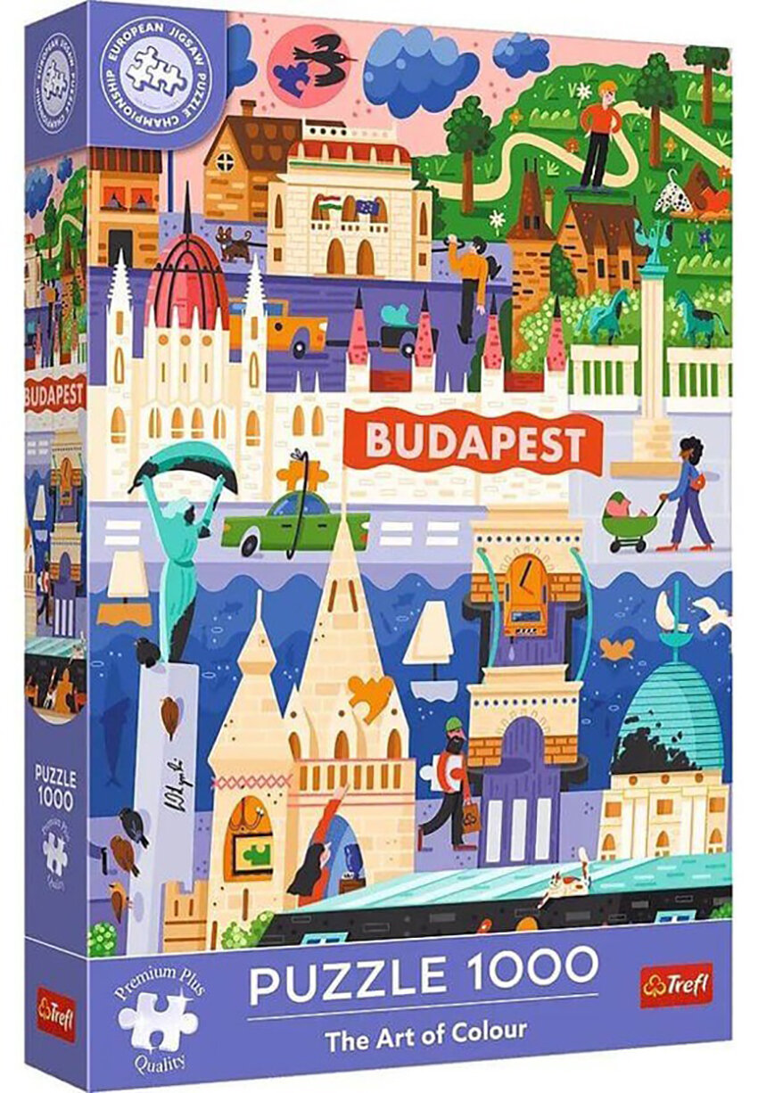 Пазл для взрослых 1000 деталей, элементов: Искусство цвета. Будапешт, Венгрия, Чемпионат Европы
