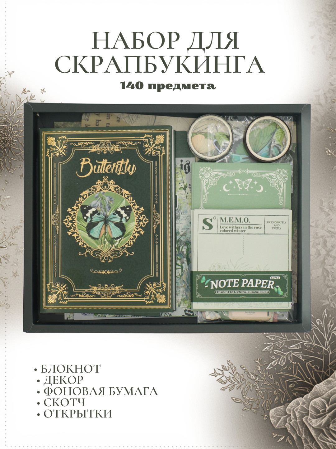 Подарочный набор для скрапбукинга, картины, винтажная бумага