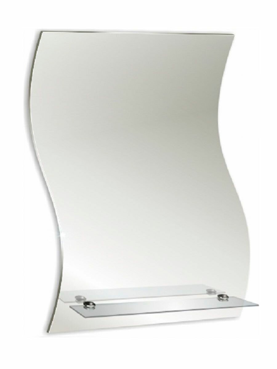 Зеркало Loranto Волна 430 х600 мм с полкой 00000030