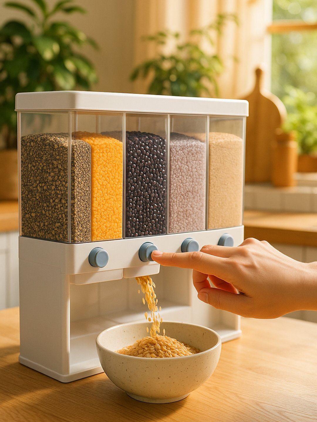 Контейнер-диспенсер для хранения круп, с дозатором, 6 отсеков — фото 1