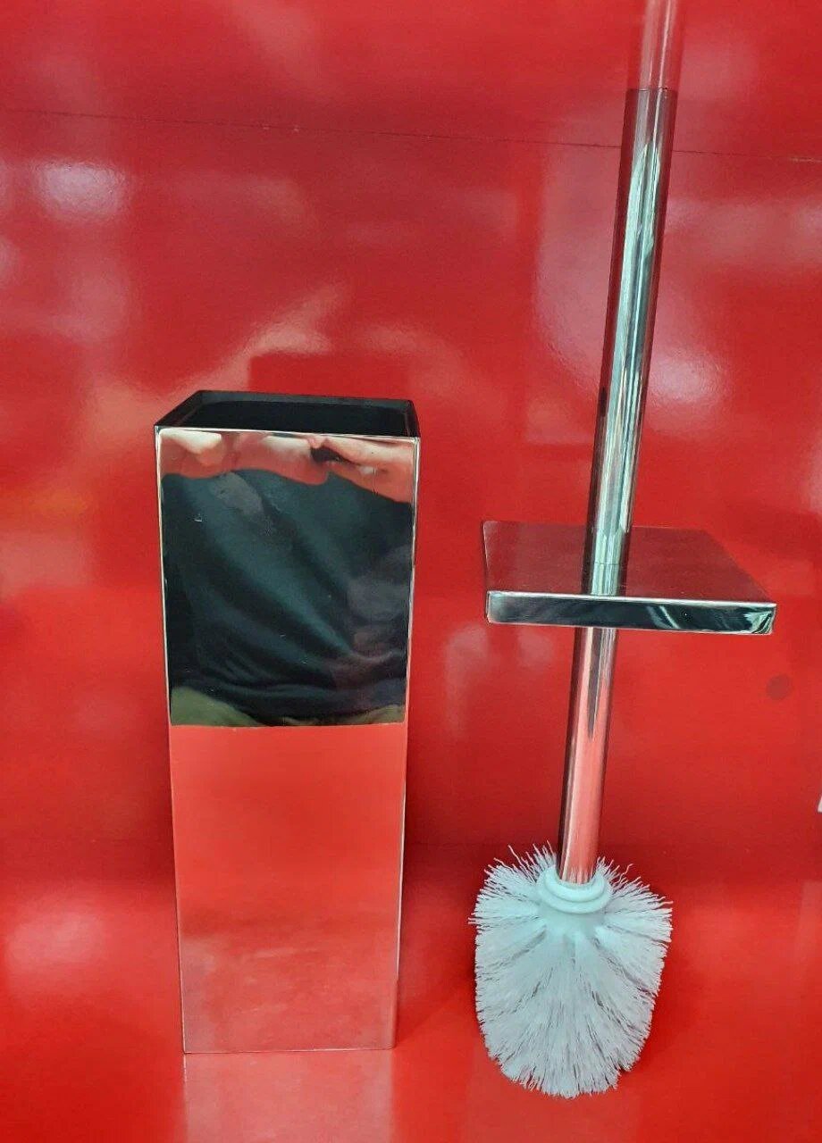 Щетка-ершик Rabito Gold Mirror, нержавеющая сталь, поворотная головка, мягкая накладка