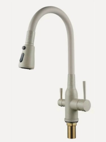 Изображение товара Смеситель для кухни бежевый с силиконовым изливом
