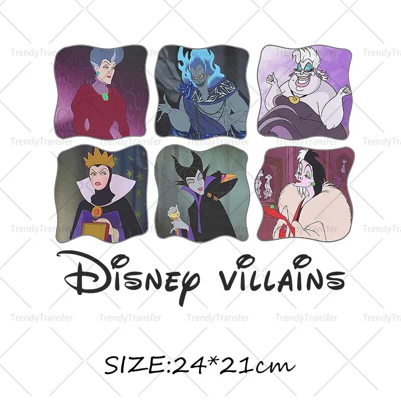 Термонаклейки Disney Villains, серый, TT34 (21)