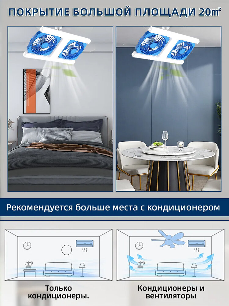 Люстра с цоколем E27 на 60 Вт с синими плафонами из ABS пластика для светодиодных ламп — фото 1
