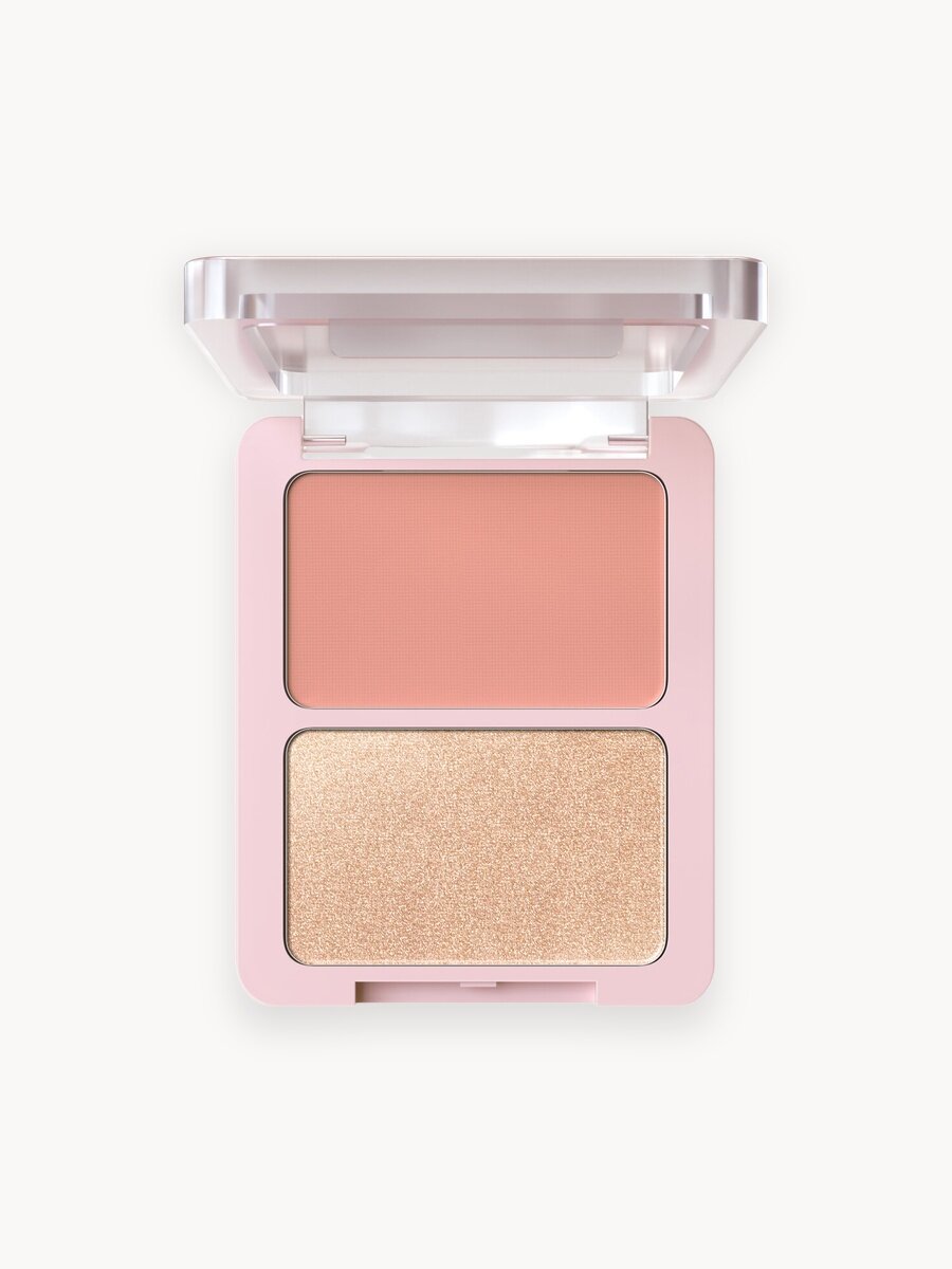Divage Палетка для лица Blush & Highlighter Duo Face Palette Тон 01 коралловый, золотистый