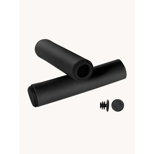 Ручки на руль велосипеда, грипсы 125 мм, силиконовые, 2 шт черные