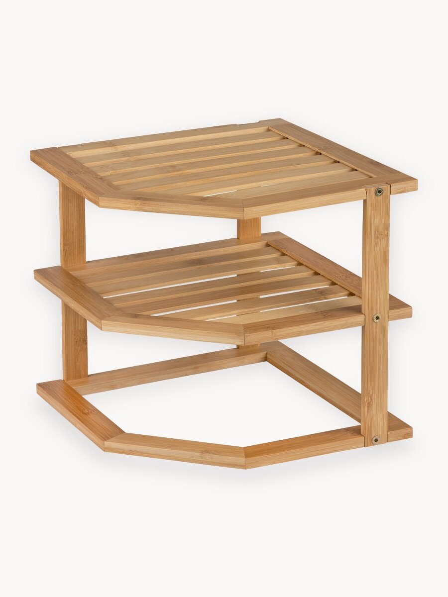 Подставка из бамбука угловая 3-х ярусная Mallony Bambu, 25 х 25 х 23 см