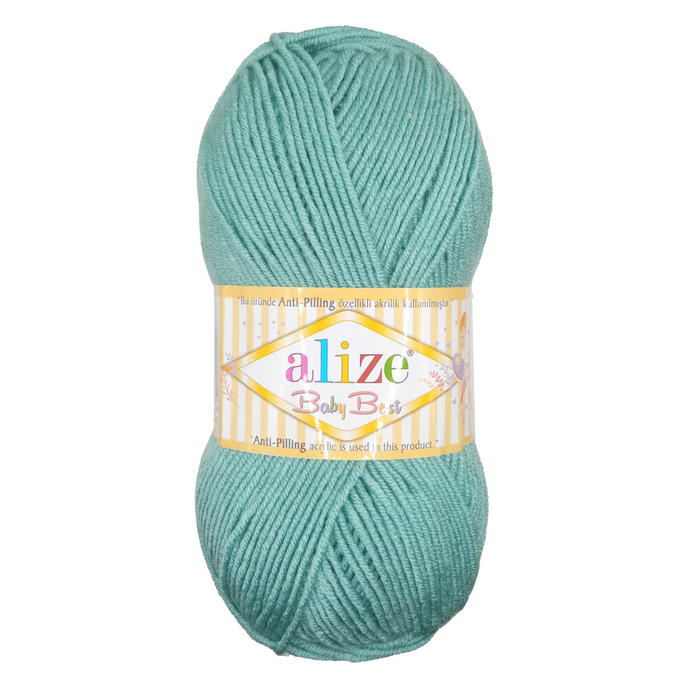 Пряжа для вязания Alize Baby best 463 тёмная мята 100 гр/240 м 10% бамбук, 90% антипилинг акрил