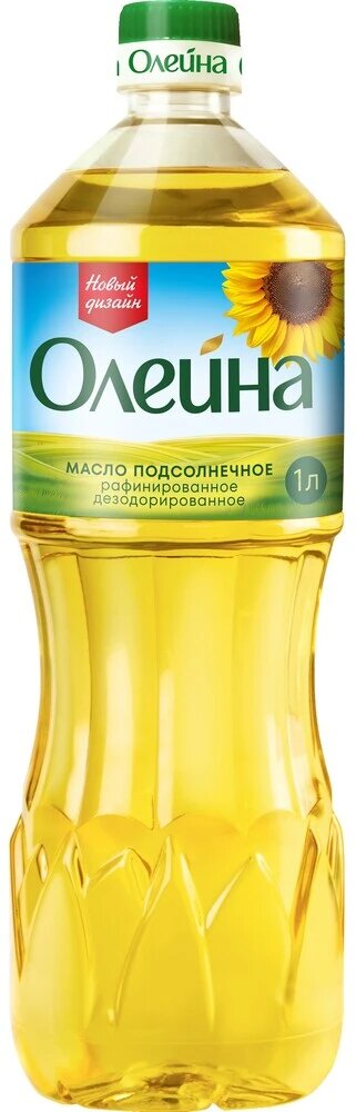 Масло Олейна "Подсолнечное", рафинированное и дезодорированное, для жарки, 1л