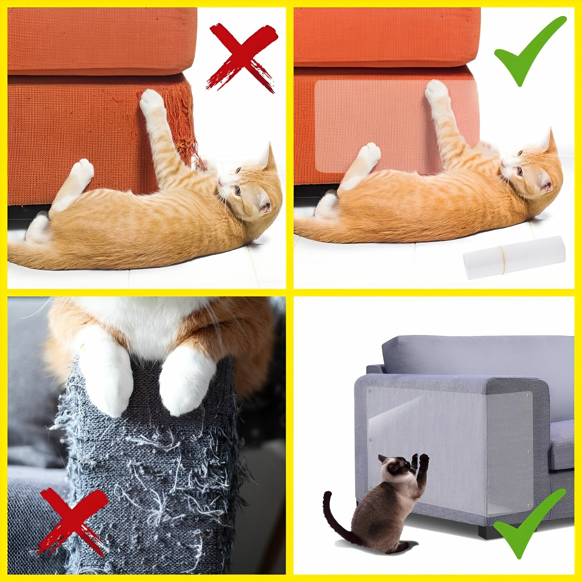 Анти царапка защита мебели от животных 400 мм х 450 мм ( 2 шт) 80мкр.