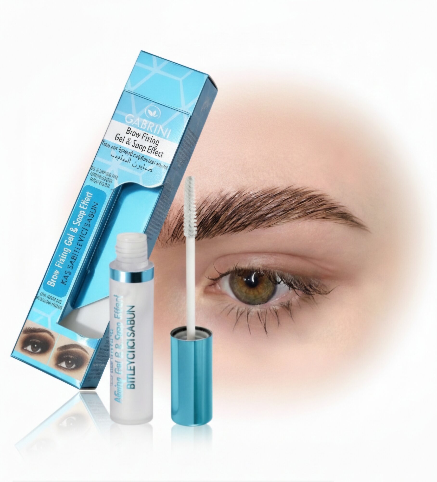 Гель для укладки бровей Gabrini Brow Fixing Gel & Soap Effect, фиксатор, бесцветный, стайлинг, суперфиксация, 8 мл
