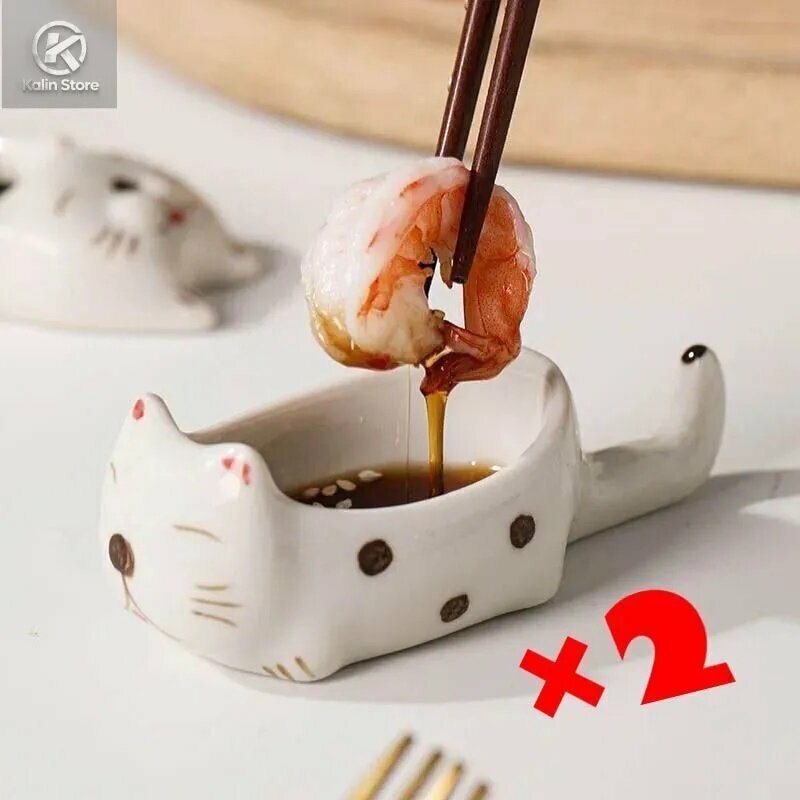 Блюдце "коротконогий кот" 10.5 см 2 шт белый