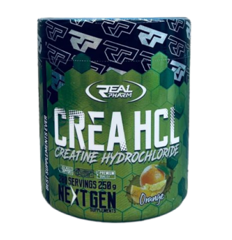 Креатин Real Pharm "CREA HCL", 200порций со вкусом апельсина, 250г. Для выносливости, роста и набора мышц
