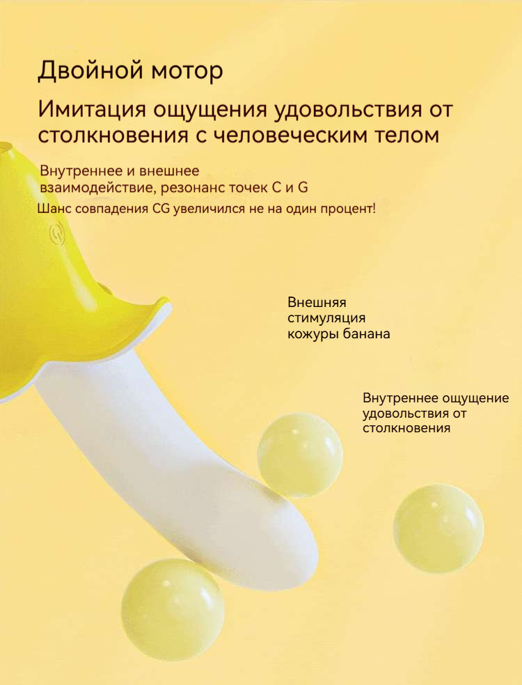 Вибратор Пульсатор для женщин, в форме банана/Banana вибратор для женщин и девушек 18+, 19.7 см