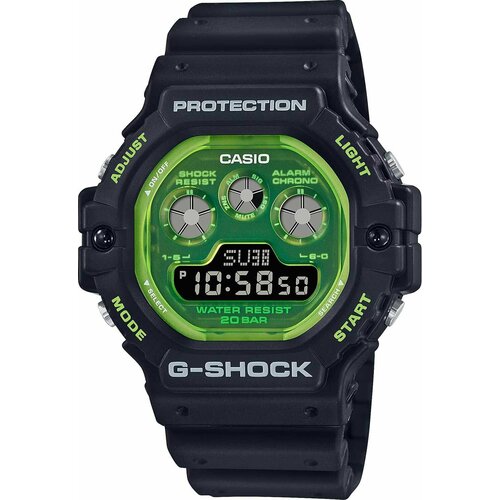 фото Наручные часы casio g-shock, черный/зеленый