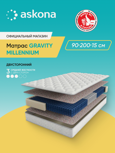 Изображение товара Матрас анатомический Askona (Аскона) Gravity Millennium 90x200 см