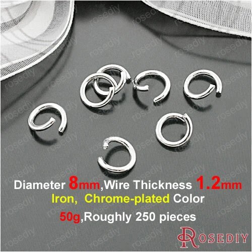 Серебряные застежки Rosediy, Chrome plated, 8 мм, 50г