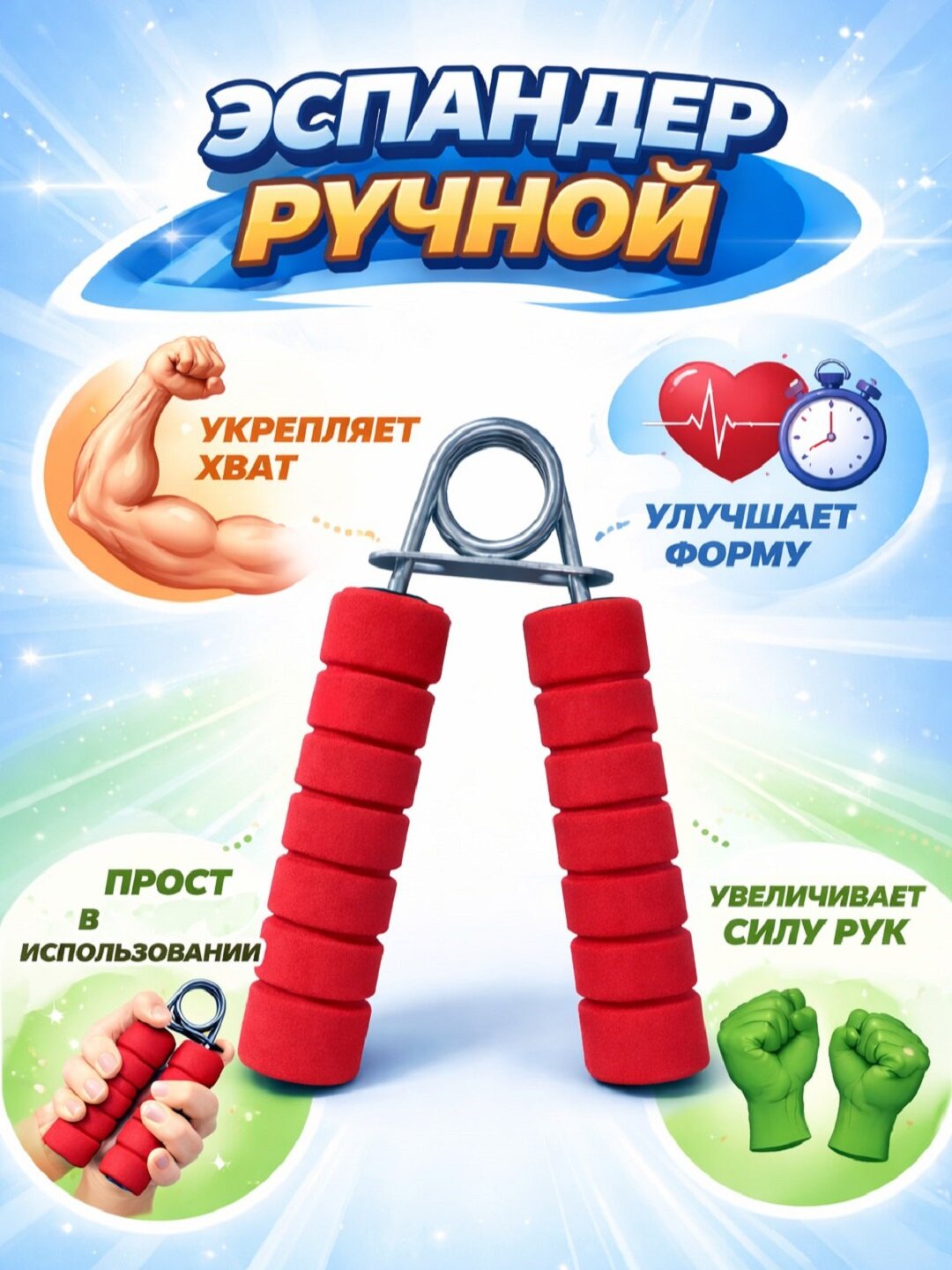 Эспандер для тренировки кистей, запястий и пальцев