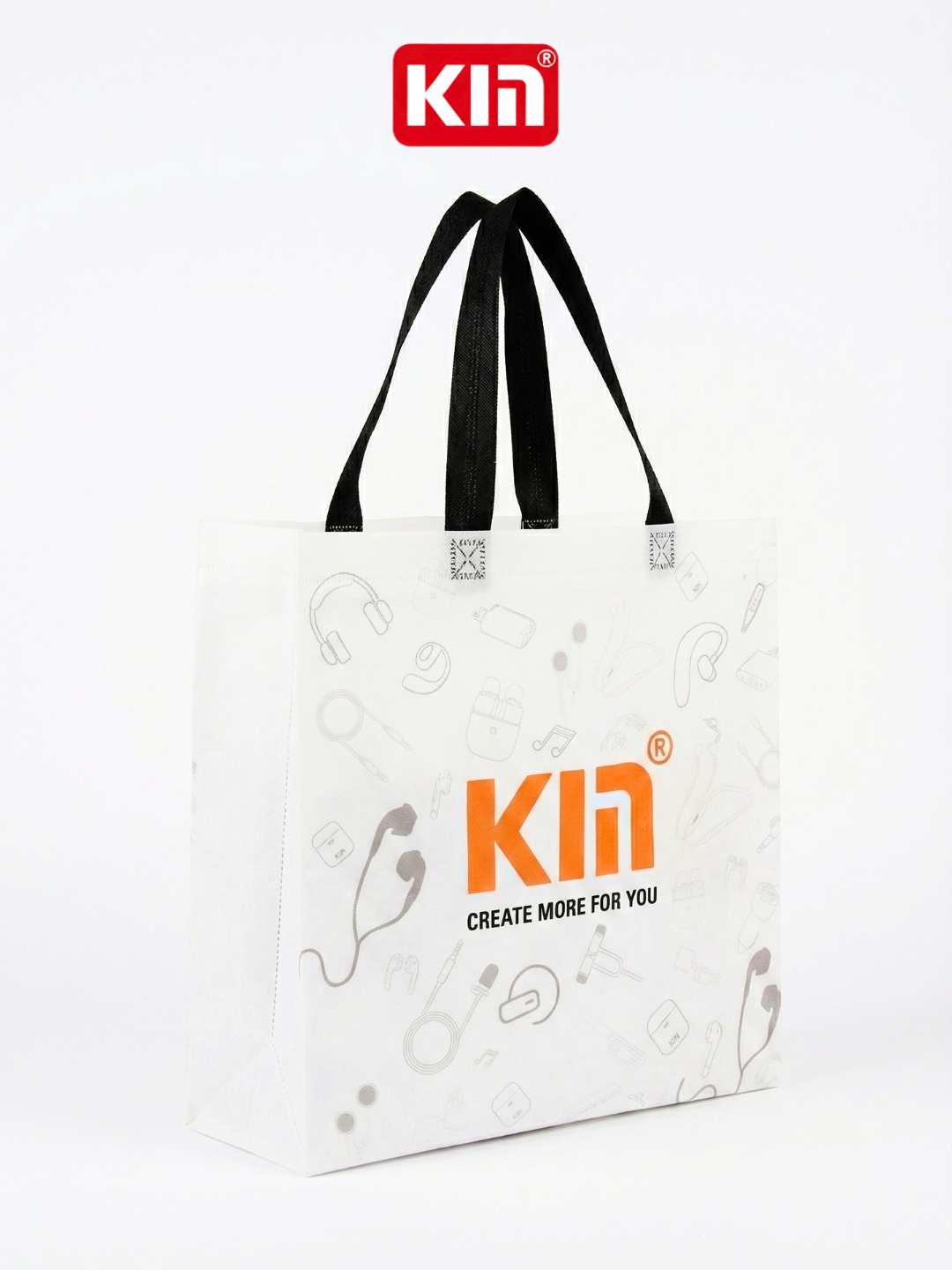 Сумка спортивная KIN, 35 л, 10х33х33 см, ручная кладь, белый, — фото 1