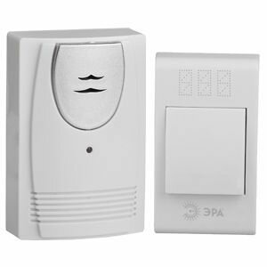 Звонок дверной беспроводной на батарейках 32 мелодии 100м IP20 со световой индикацией белый 2АА/А23 C61