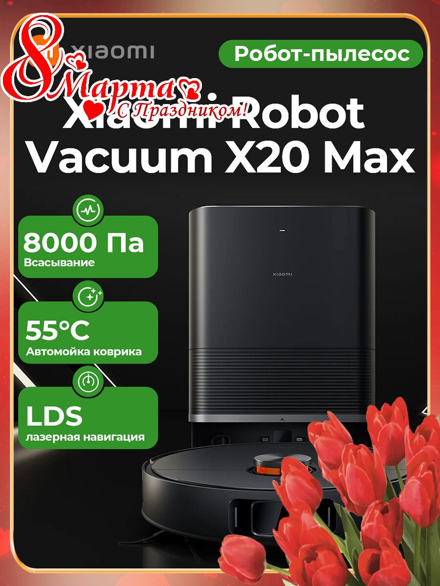 Робот-пылесос Xiaomi Robot Vacuum X20 Max EU черный контейнер，BHR9220EU