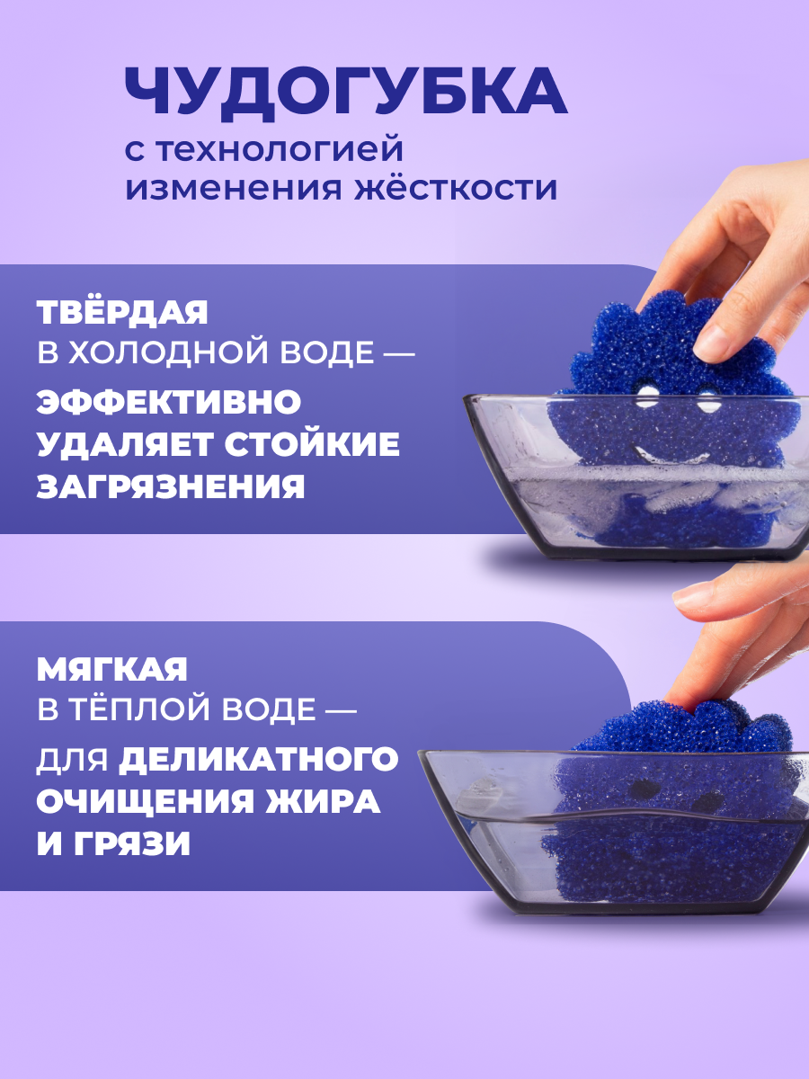 Чудогубки BRANDFREE, полиуретан, адаптивная текстура, для посуды и уборки, 2шт — фото 1
