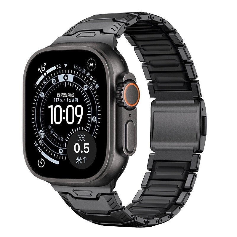 Поддерживается для Iwatch S11 10 титановый металлический силиконовый ремешок Apple Watch Ultra 3 2 49 мм