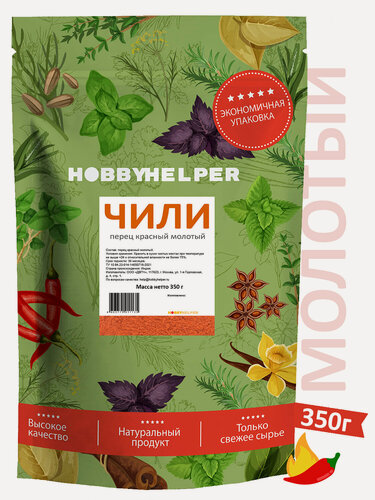 Изображение товара Перец HOBBYHELPER чили красный молотый (350г)