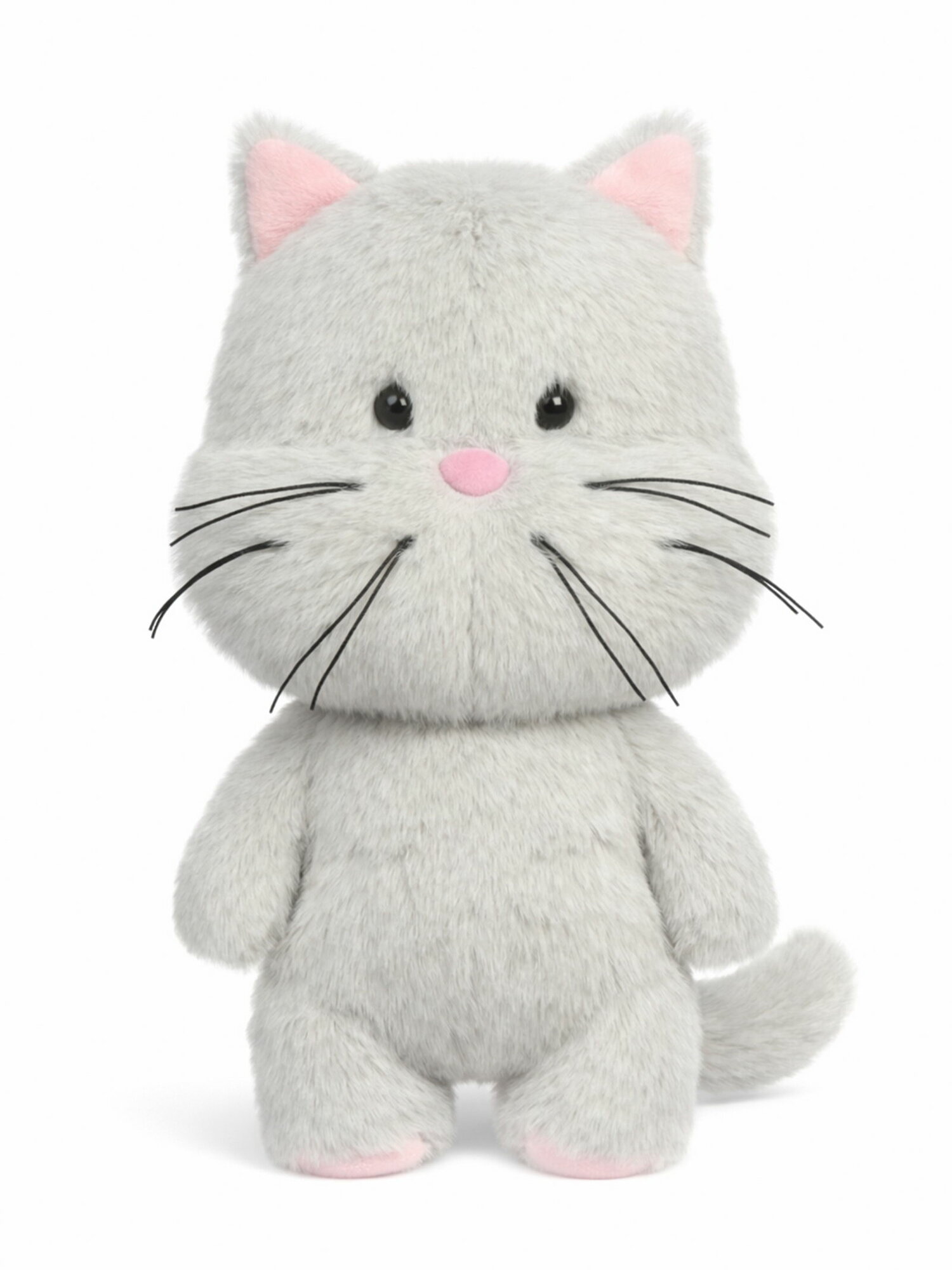 Мягкая игрушка "Котенок Мурзик", 33 см, цвет: серый, вид: кошка, кот