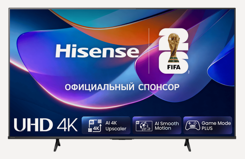 Изображение товара 55" Телевизор HISENSE 55A6S, 60 Гц, 4K Ultra HD (3840x2180), DLED подсветка, поддержка Smart TV, черный (релиз 2026 год)