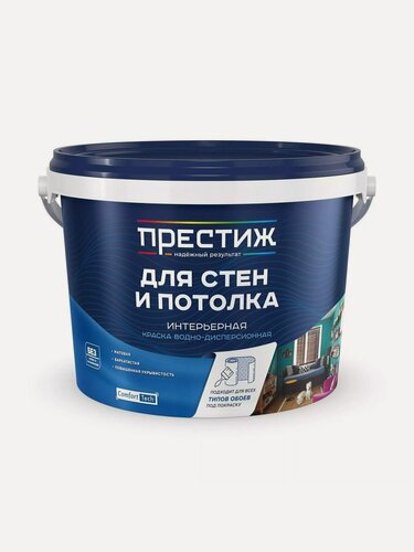 Изображение товара Краска водно-дисперсионная Престиж W3 ВД-АК-212 акриловая интерьерная матовая супербелая для стен и потолка 4.5 кг