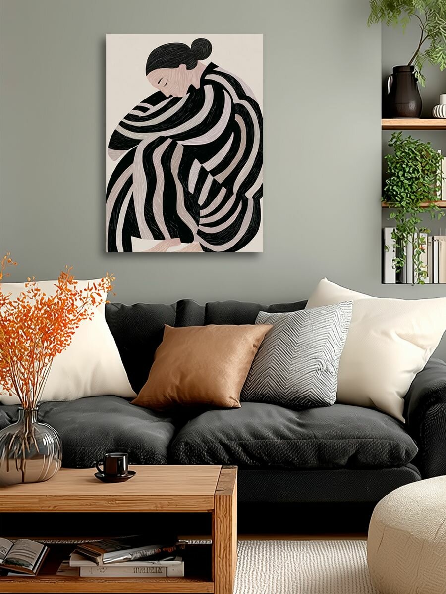 Картина на холсте LOFTime 50Х70 Девушка в полосатом 7 К-2052-5070