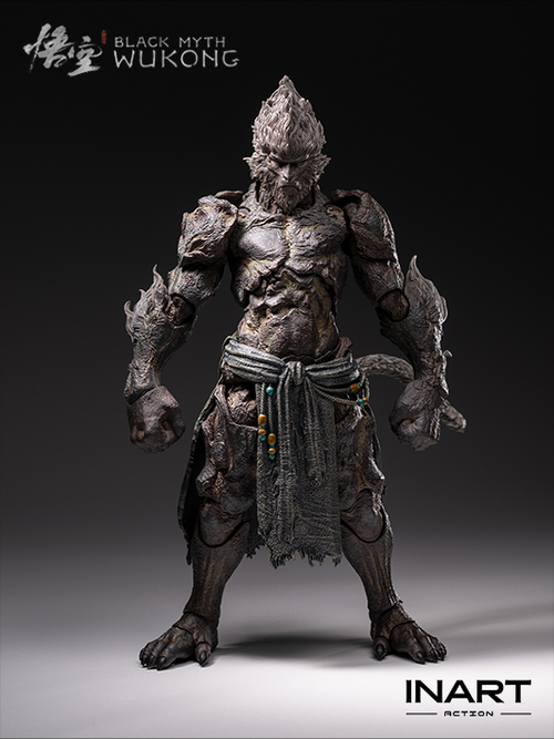 InArt Stone Monkey Black Myth Wukong 1/12 фигурка 20 см 2 головы 8 рук эффекты