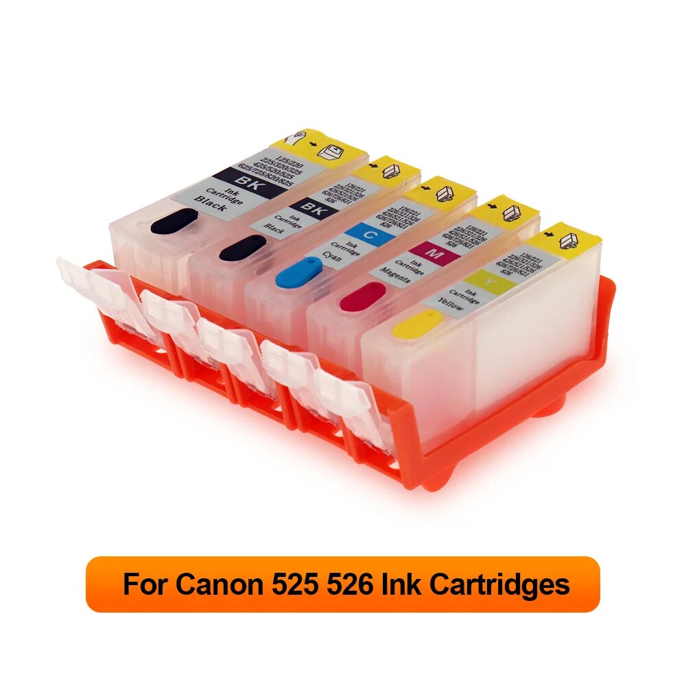 5 цветов PGI 525 CLI 526 многоразовый чернильный картридж для Canon PIXMA IP4850 IP4950 IX6550 MG5150 MG5250 MG5350 MX715 MX885 MX895