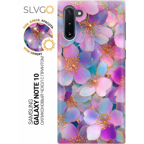 фото Силиконовый чехол на samsung galaxy note 10 с принтом стеклянная сакура, trn slvgo