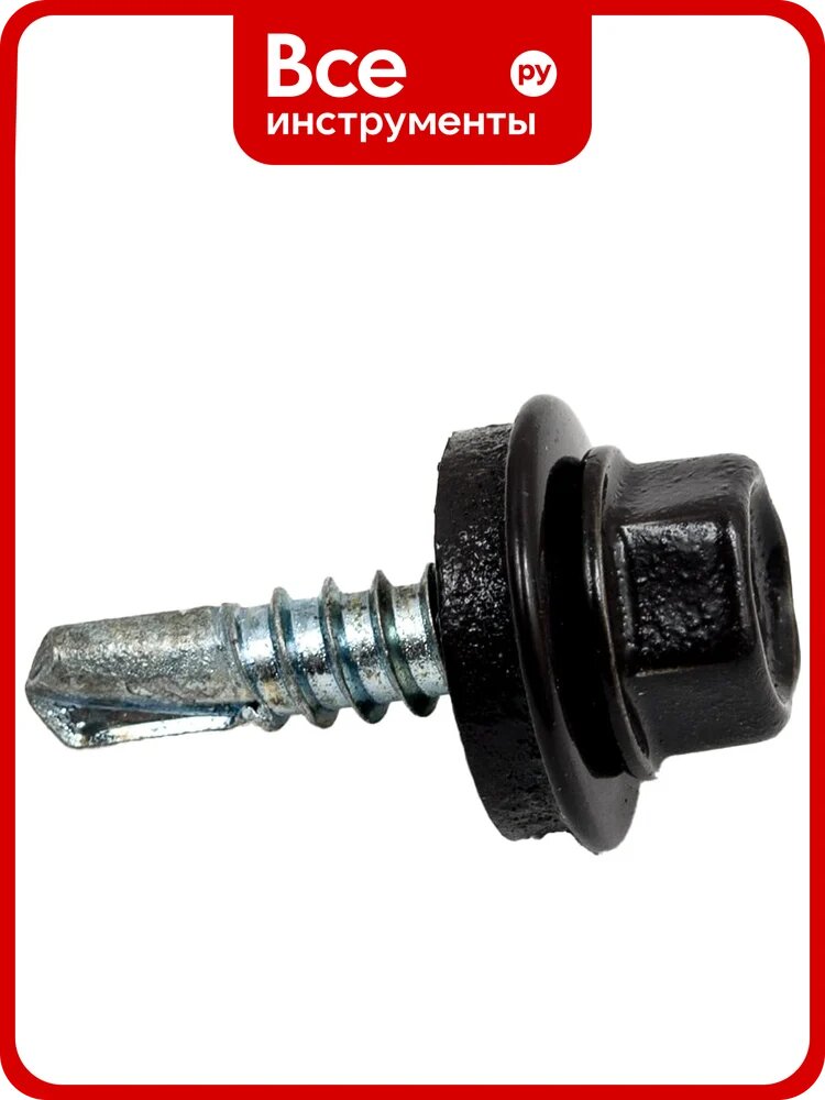Кровельный саморез креп-комп 4,8x19 RAL8019, серо-коричневый, Kn KENNER, 300 шт. ск48198019ф