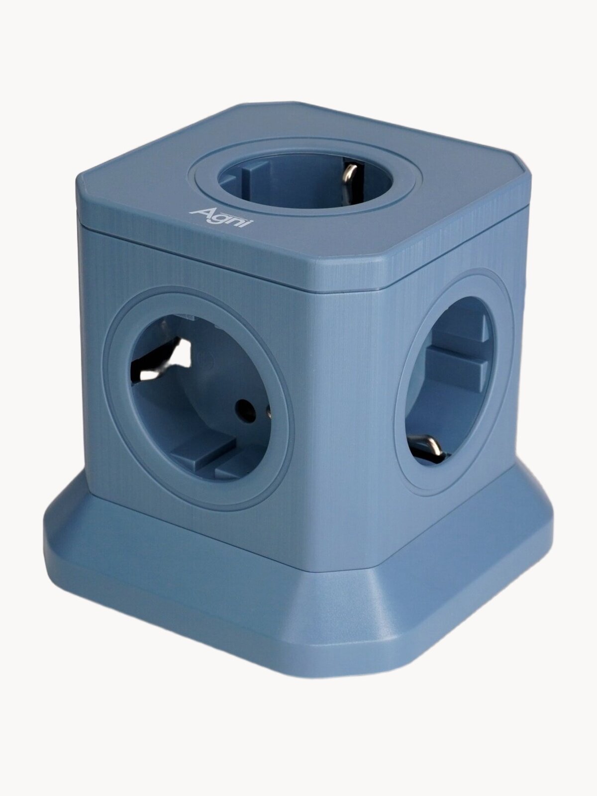 Сетевой фильтр, AGNI, 5 розеток, с предохранителем и заземлением, кабель 5м, синий
