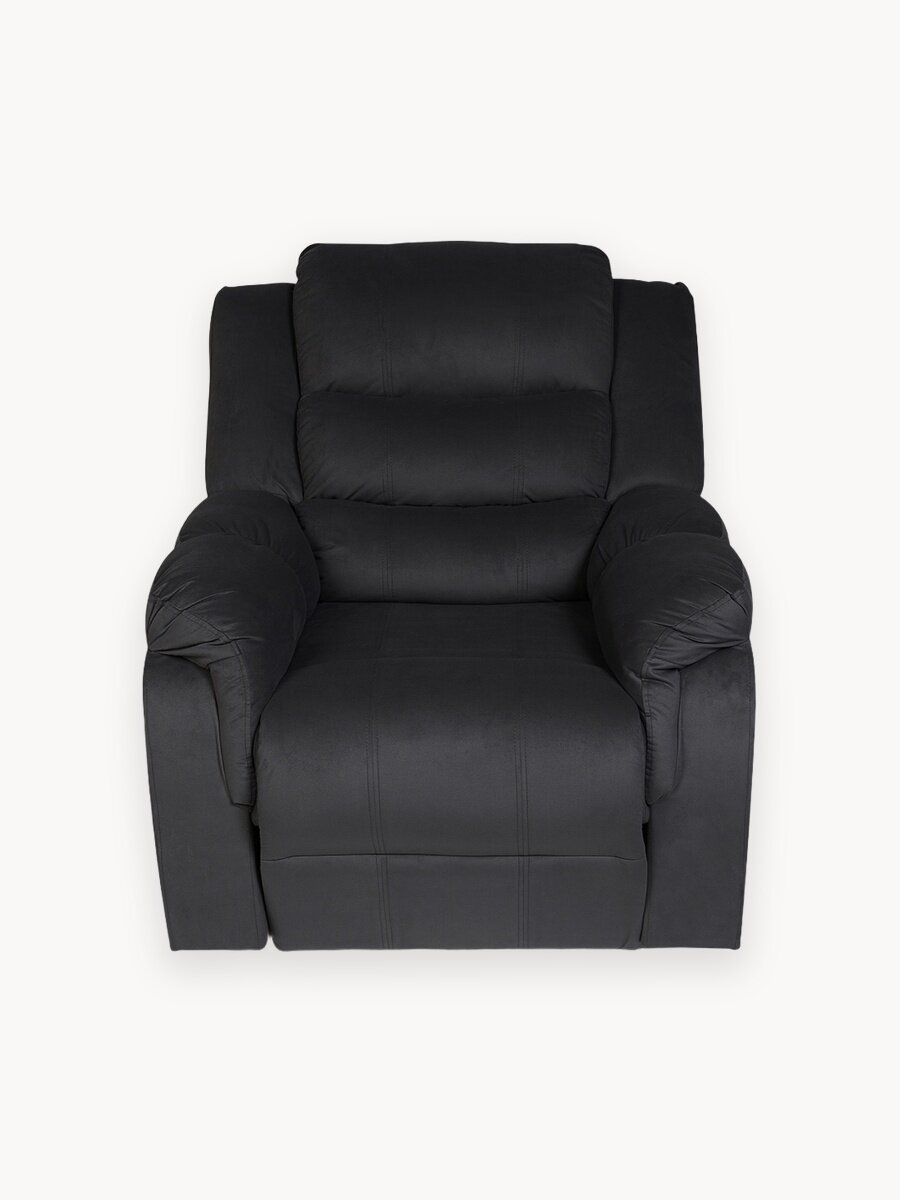 Кресло реклайнер с электроприводом, раскладывается на 180°, Уютный Мастер, велюр, темно- серый