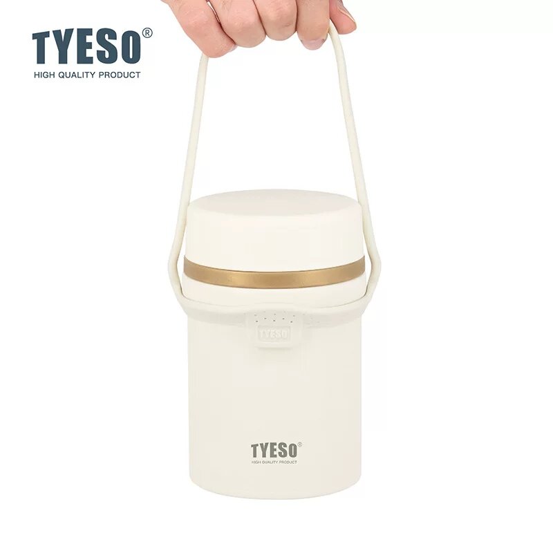 TYESO из нержавеющей стали 316 вакуумный термос-чашка с силиконовой ручкой, античный белый, 450 мл