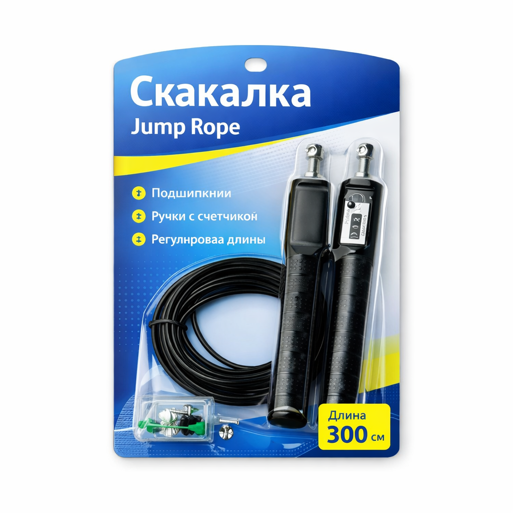 Скакалка Jump Rope, регулировка длины, эргономичные рукоятки