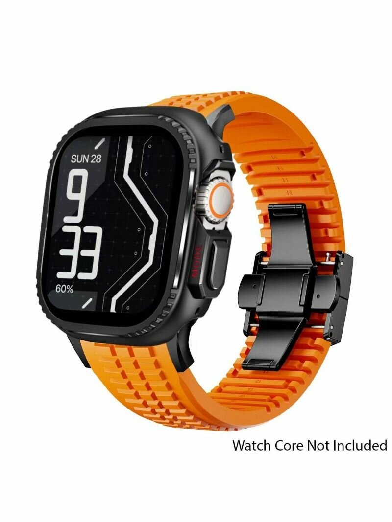 Комплект защитный корпус металл + силикон для Apple Watch Series 11/10/9/8/7/6/SE, 46мм, прочный браслет