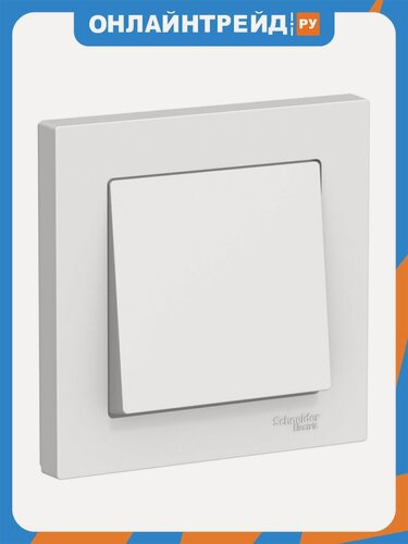 Изображение товара Выключатель 1-клавишный Systeme Electric (schneider Electric) SCHNEIDER ELECTRIC ATLASDESIGN, сх.1, 10АХ, в сборе, белый, ATN000112